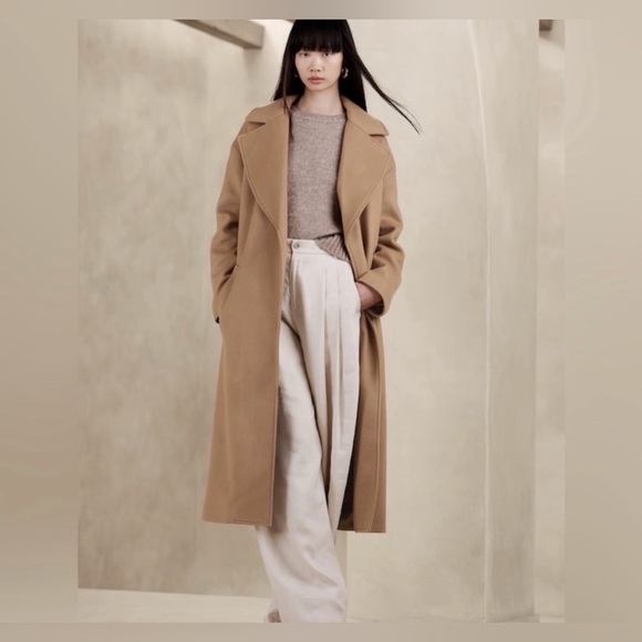Banana Republic Oversized Wool Cashmere Wrap Trench Coat XL NWT Quiet Luxury